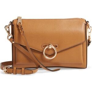 Rebecca Minkoff Jean Mac Leather Crossbody Handbag in Nutmeg Tan Brown-No Strap